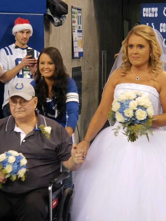 Local News: Couple borrows Colts' 'Blue' for wedding (12/17/17 ...
